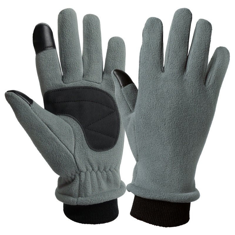 M Grey Warm Windproof Touchscreen Gloves - Anti-Slip Grip for Winter Cycling &amp; Outdoor Sports