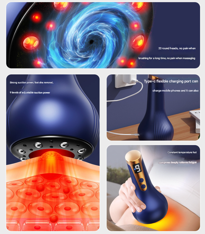 White Electric Meridian Scraping Massager with Air Release Valve - Full Body Suction Therapy, 16.6x8.4cm