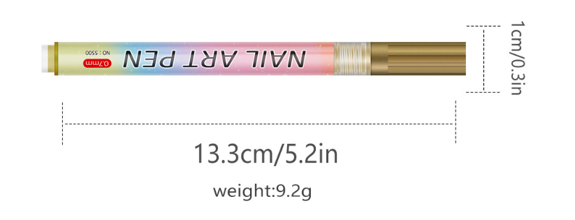 White 0.7mm Nail Art Doodle Pen 12 Sticks- Single Color Acrylic Marker for Nail Design, No-Bake
