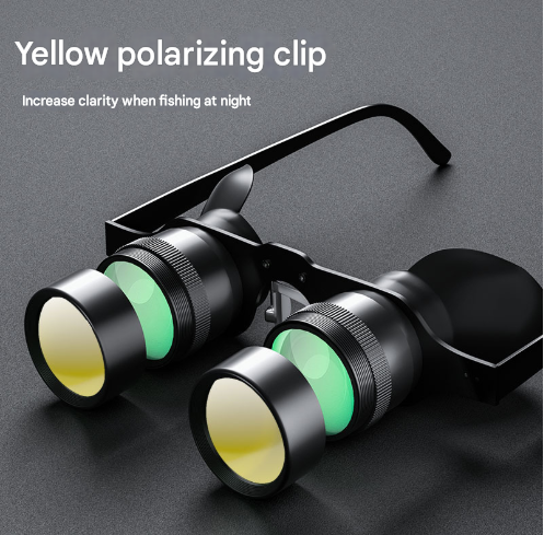 10x Telescope + Yellow Polarised Lens 10x HD Fishing Binocular Glasses - Polarized Zoom for Float Watching