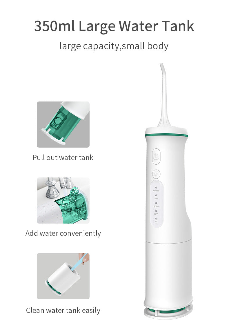 Black Home Electric Oral Irrigator - Portable Water Flosser for Teeth Cleaning