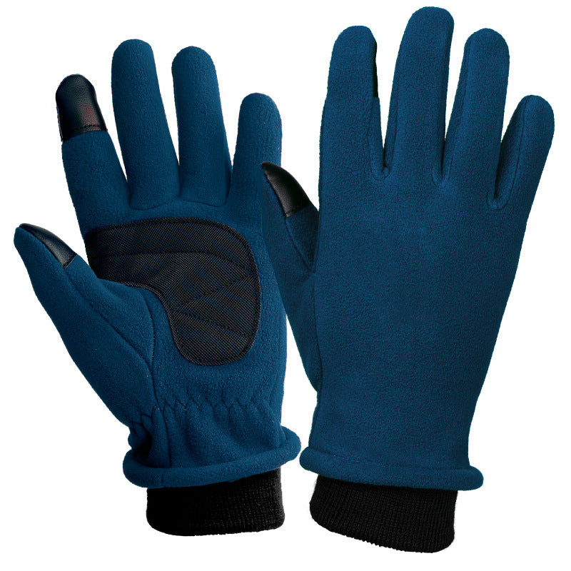 XS Navy Blue Warm Windproof Touchscreen Gloves - Anti-Slip Grip for Winter Cycling &amp; Outdoor Sports