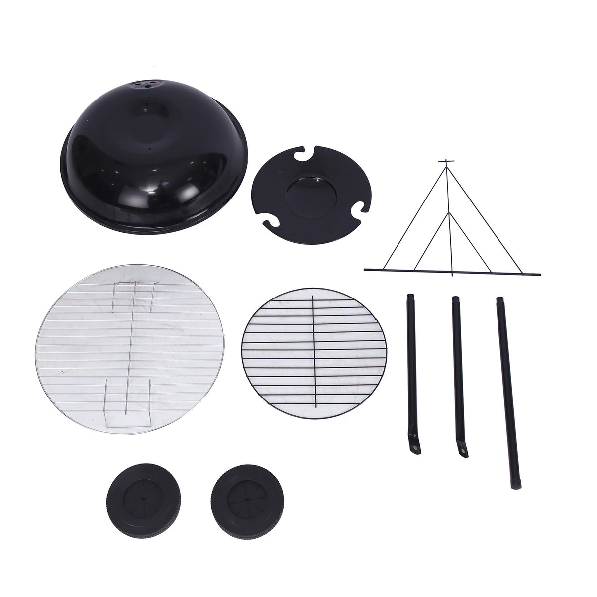 Outdoor Folding Apple-Shaped Stainless Steel Charcoal Barbecue Grill - 41cm Grill Net