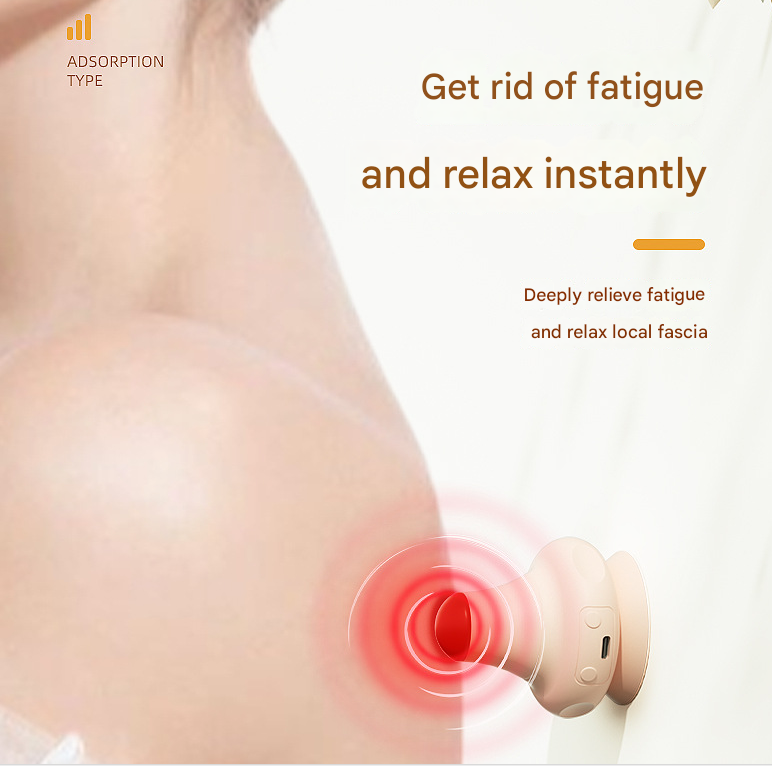 Black [Stone + Hot Compress] Silicone Fascial Massage Ball with Suction - Muscle Relaxation for Yoga and Therapy