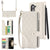White Galaxy Z Fold5 Multi-Functional Leather Wallet Case for Samsung Z Fold Series - Crossbody with Pen Slot, Quilted Design Pen Not Included