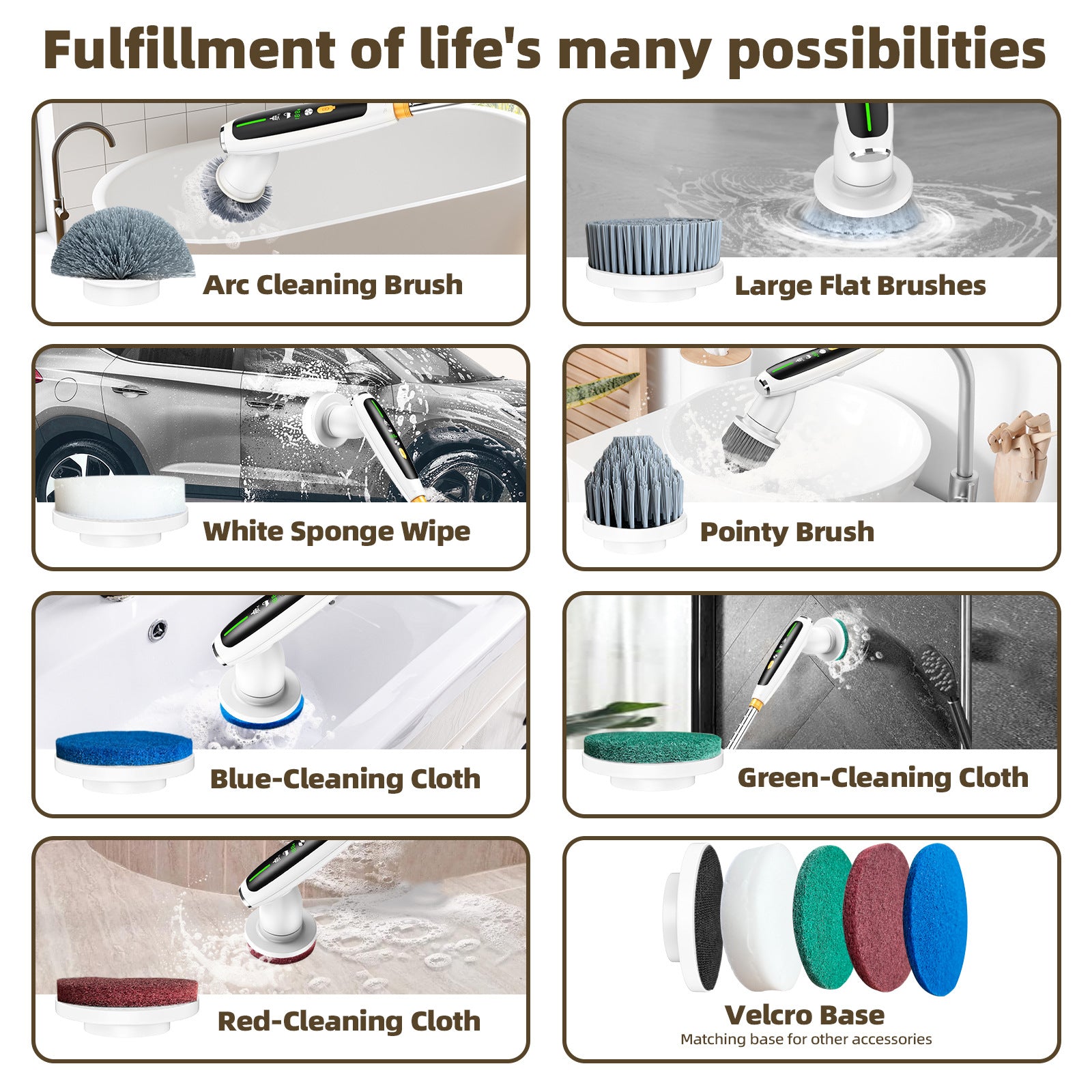 Simple Millet Style Powerful Torque Silent Extendable Smart-Sensing Electric Cleaning Brush