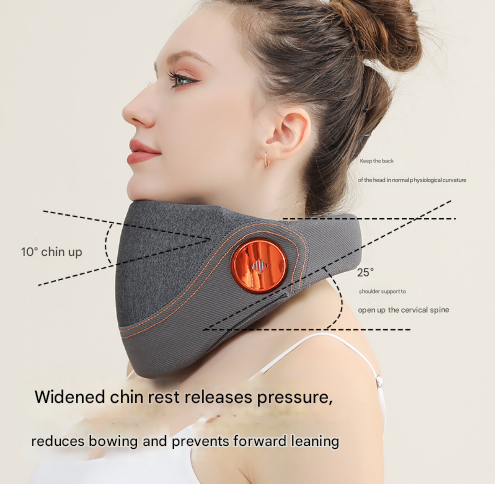 APP Intelligent Voice Grey Multi-Mode Cervical Traction Neck Massager with Heat Therapy