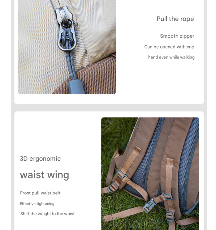 Pink-white 20L Lightweight Hiking Backpack for Camping, Travel, and Commuting