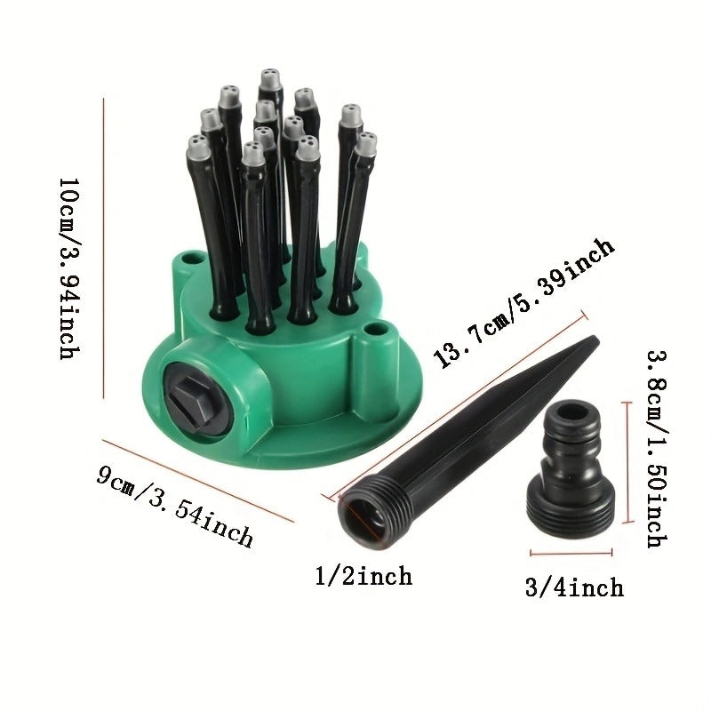 3-Piece 360-Degree Multi-Head Garden Sprinkler Set - Efficient Watering Solution