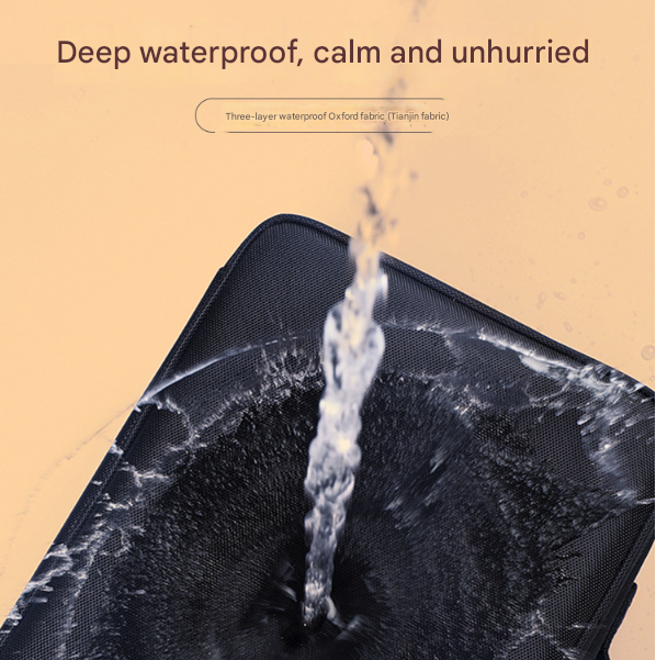 Black Oxford Fabric Makeup Case with Mirror and Partitions - All-in-One Tool Box