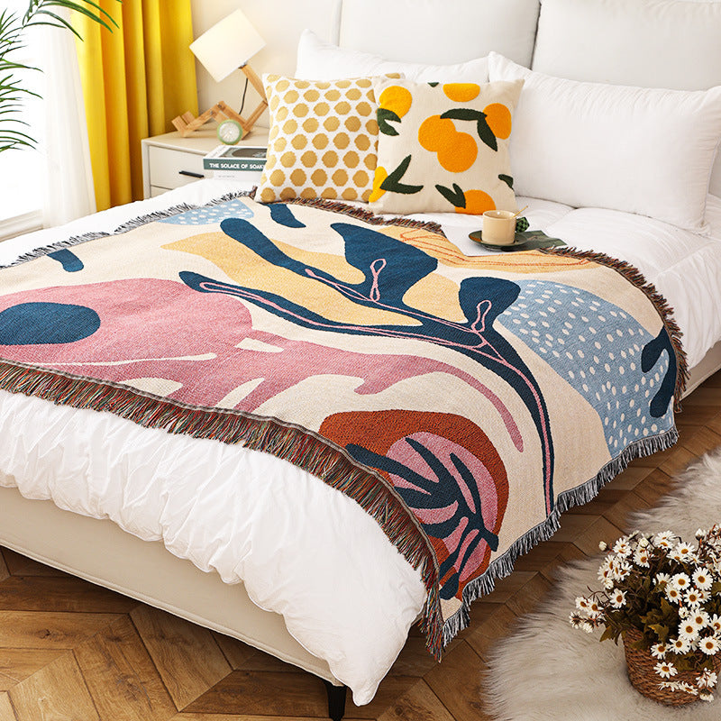 Alice INS-Style Illustrated Line Blanket - Multi-Use Design