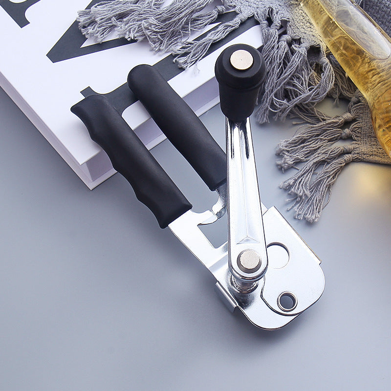 Heavy-Duty Manual Can Opener with Ergonomic Grip - Stainless Steel Cutter & Bottle Opener