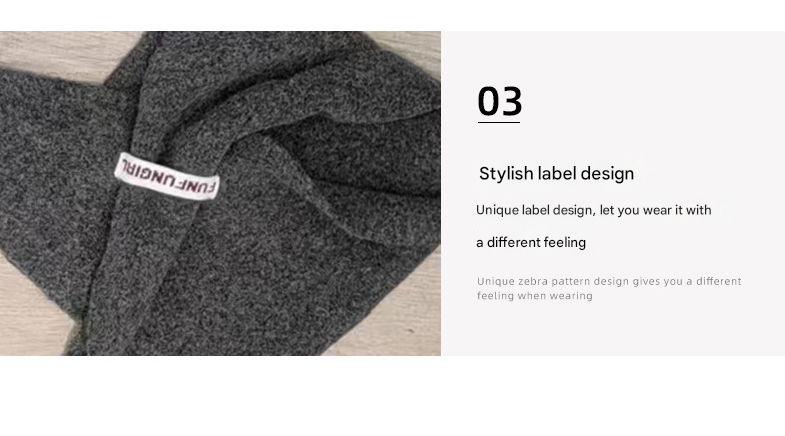 2-Piece Black Elegant Wool Blend Triangle Scarf - Luxurious Knit Shawl for Women (39 x 110cm)