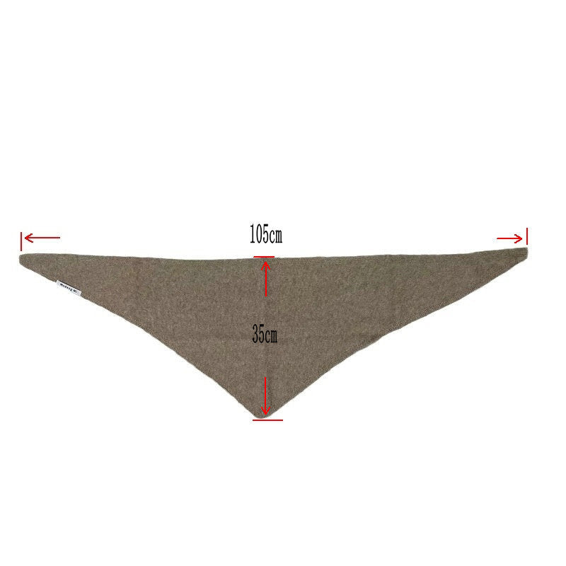 Black Chic Wool Blend Knit Triangle Scarf - Versatile & Warm Fashion Accessory - 105 x 35cm