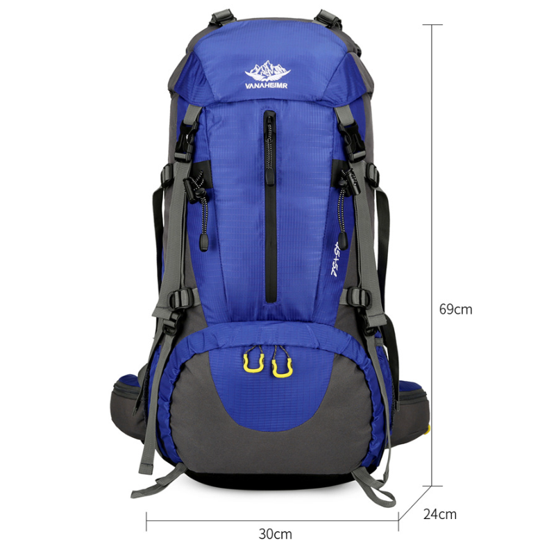 Navy Blue Nylon Hiking Backpack - Multifunctional Outdoor Sports Bag