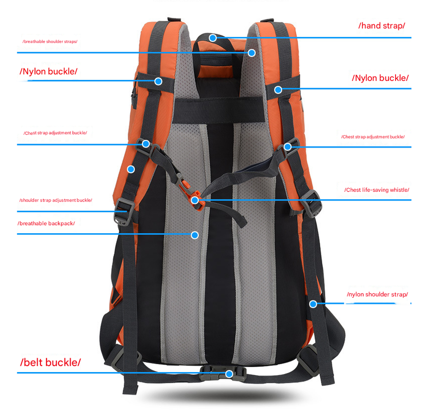 Blue 20L Women's Orange Mountaineering Backpack - Water-Resistant