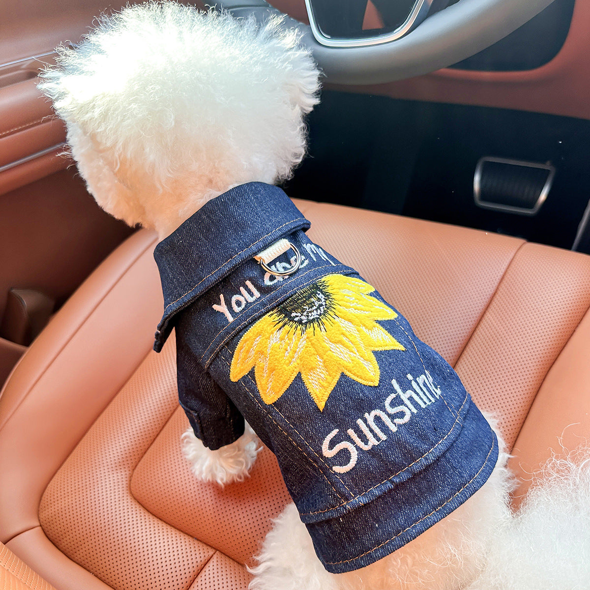 XS Around 2kg Sunshine Denim Chic Denim Pet Vest - Stylish Jean Jacket for Dogs &amp; Cats - Spring, Summer &amp; Autumn Fashion