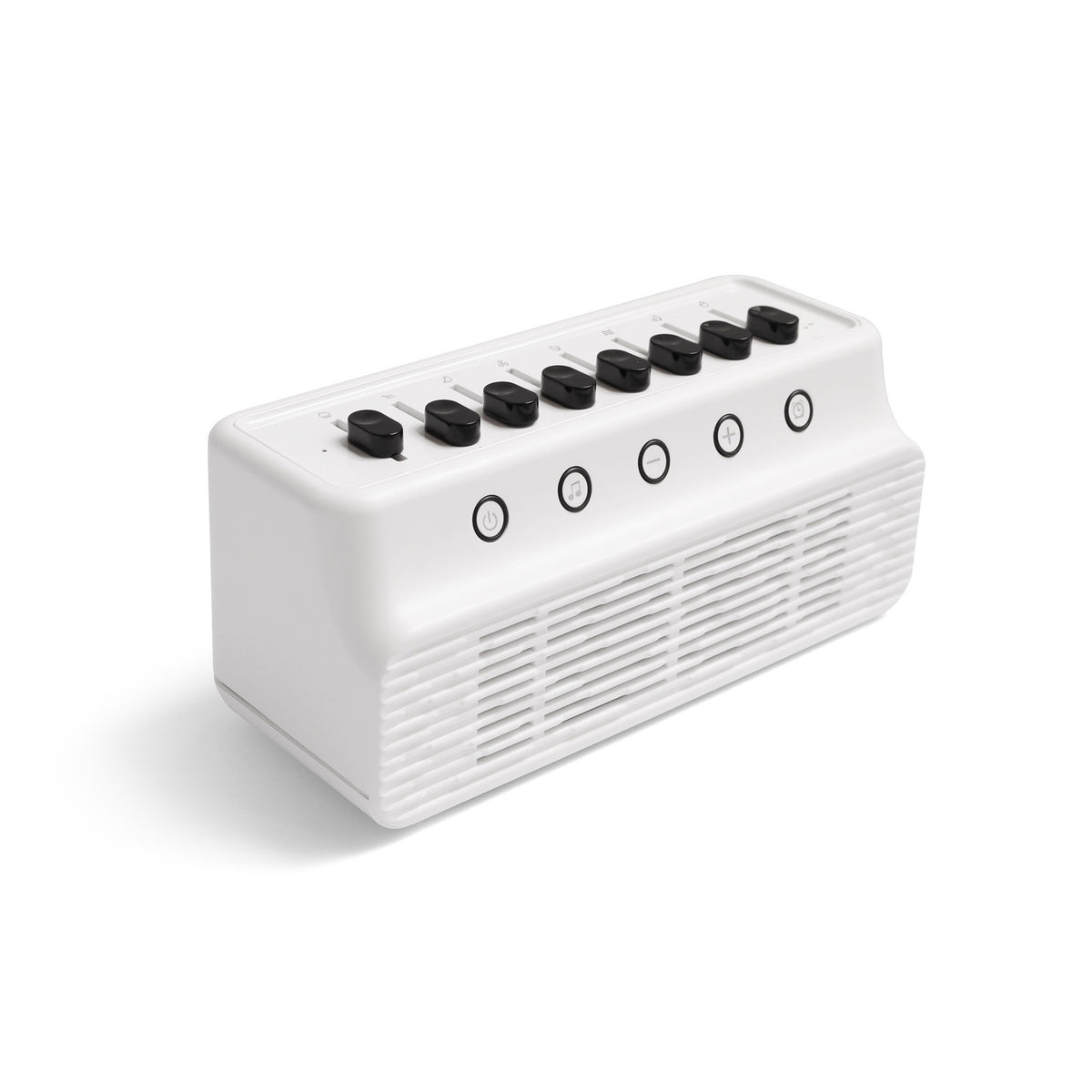 Retro White Noise Sound Machine &amp; Bluetooth Speaker - 8 Nature Sounds, Smart Timer(Black and white)