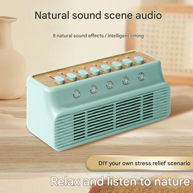 Retro White Noise Sound Machine & Bluetooth Speaker - 8 Nature Sounds, Smart Timer(Black and white)