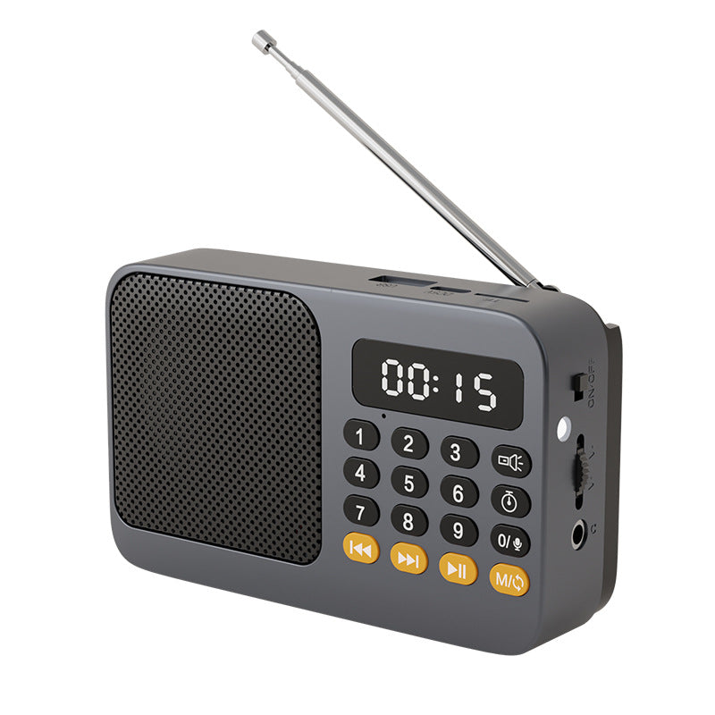 Portable Digital Music Player &amp; FM Radio,4 Playback Modes, LED Flashlight(Gray)