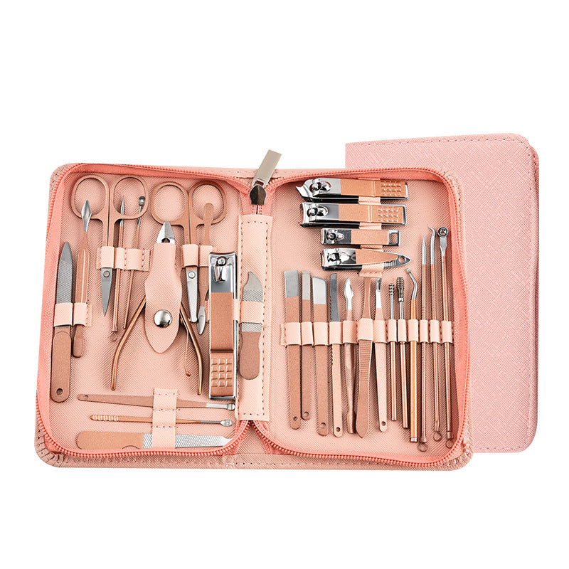 30-Piece Professional Manicure &amp; Pedicure Set,Stainless Steel Grooming Kit(Rose Gold)