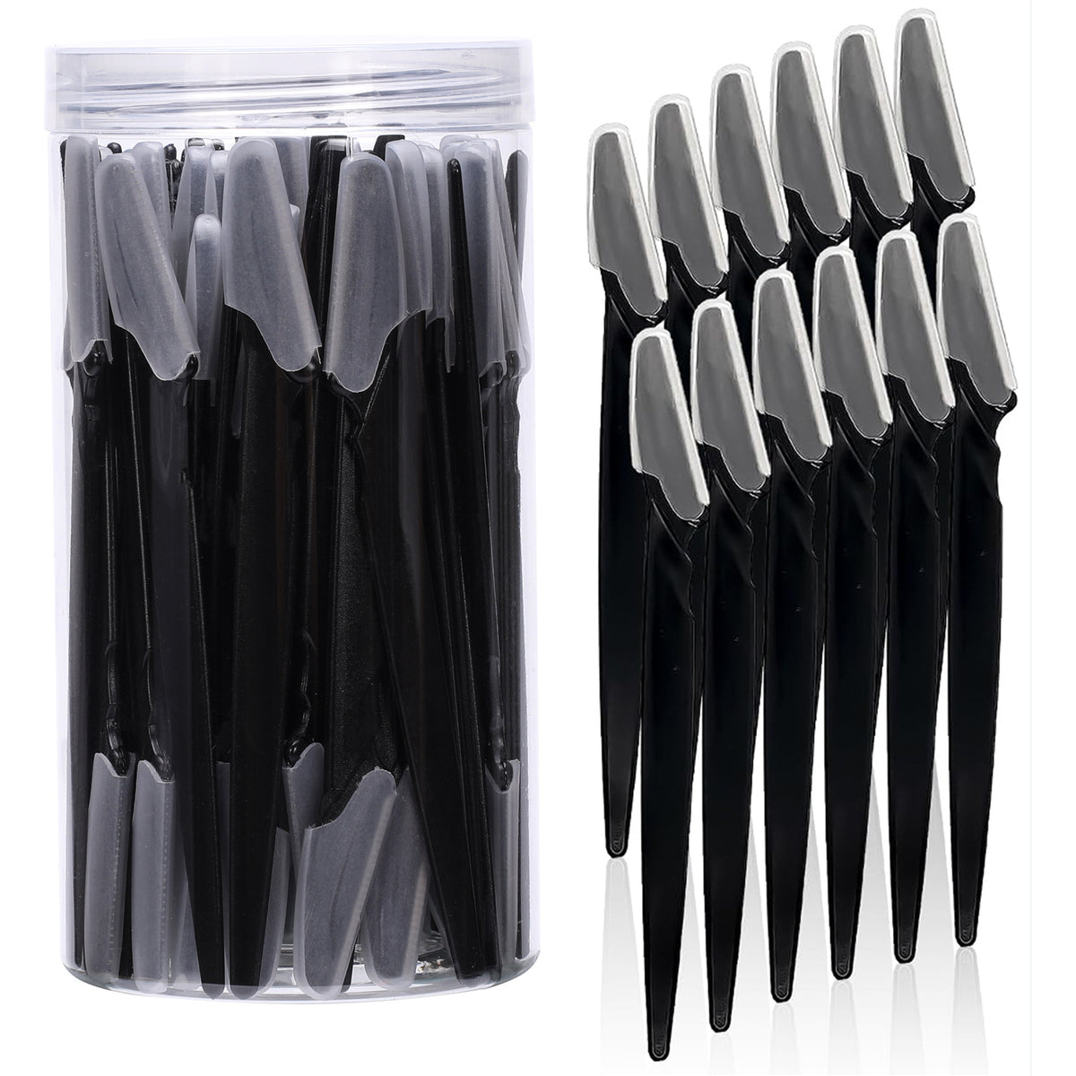 40-Piece Eyebrow Razor &amp; Dermaplaning Tool Set(Black)