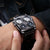 Men's Multi-Dial Sports Watch - Dual Time Zone, Compass, Thermometer, Luminous Hands(Pure black)