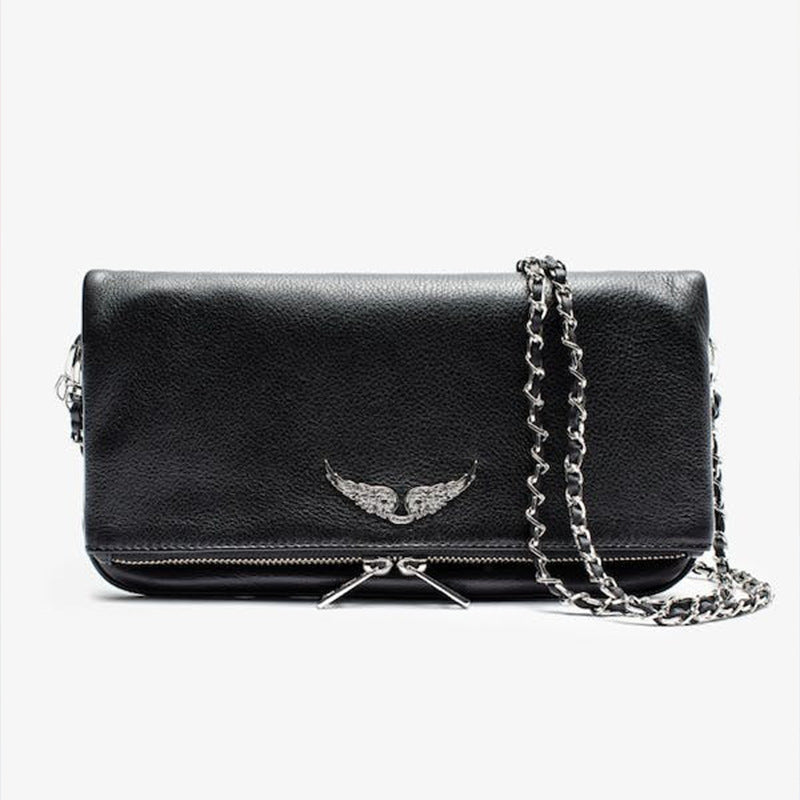 Chic Quilted Leather Crossbody Bag with Chain Strap & Tassel Detail(Black without tassels)