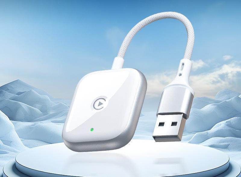 2-in-1 Wireless CarPlay &amp; Android Auto Adapter - Plug &amp; Play Dongle for Cars(Applicable to iPhone-White)