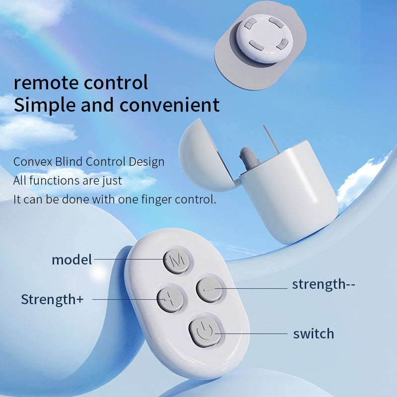 Smart Cervical Spine EMS Massager Sticker with Remote Control & Charging Case - 6 Modes, 16 Strengths(white)