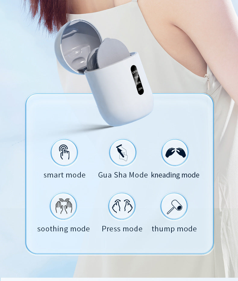 Smart Cervical Spine EMS Massager Sticker with Remote Control & Charging Case - 6 Modes, 16 Strengths(white)