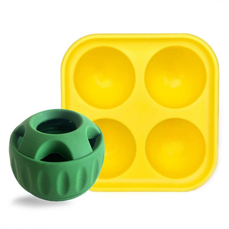 Interactive Dog Treat Dispensing Ball &amp; Silicone Treat Mold Set - Durable,  Dishwasher Safe(green)