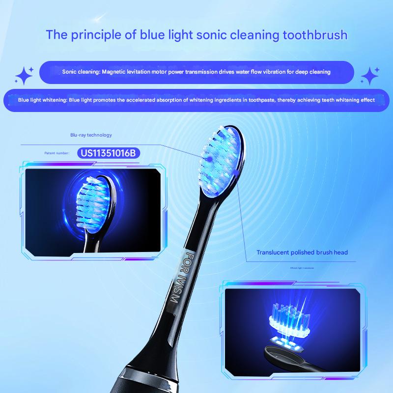 LED Sonic Electric Toothbrush - 2-in-1 Cleaning & Whitening, 4 Modes(white)