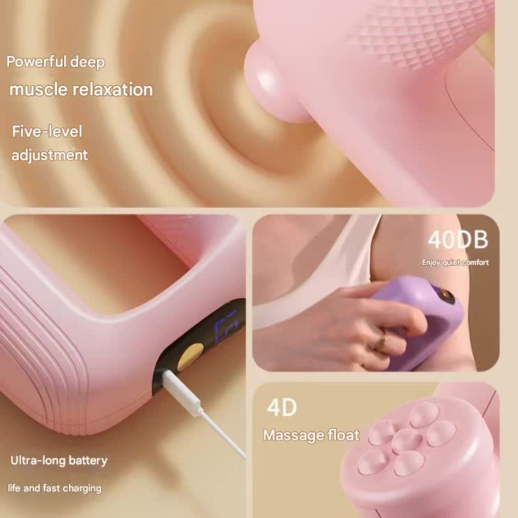 Portable Body Sculpting & Muscle Relaxation Massager with 8 Heads - 5 Speeds(pink)