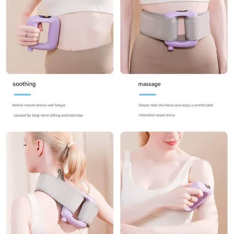 Portable Body Sculpting & Muscle Relaxation Massager with 8 Heads - 5 Speeds(purple)