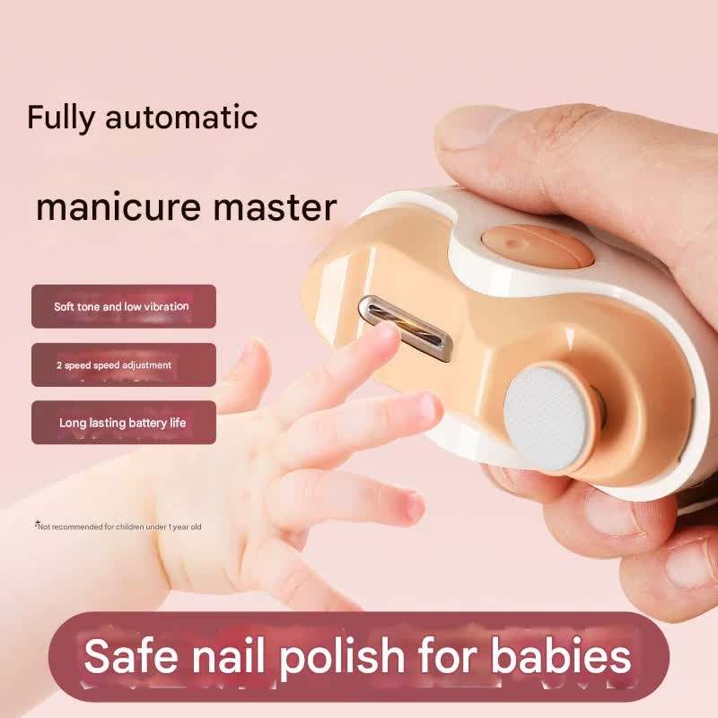 White Electric Nail Clipper & Filer - 2 Speed, Low Noise, Safe for Babies (1yr+) & Adults