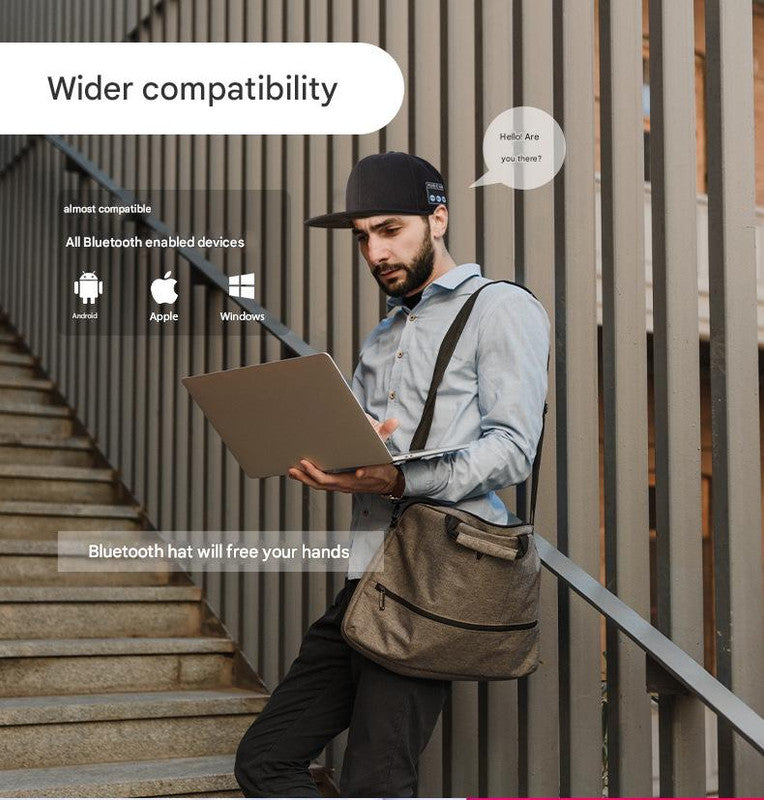 Wireless Bluetooth 5.0 Music Hat - Outdoor Speaker Cap with Mic, Sun Protection & Breathable Fabric(black)