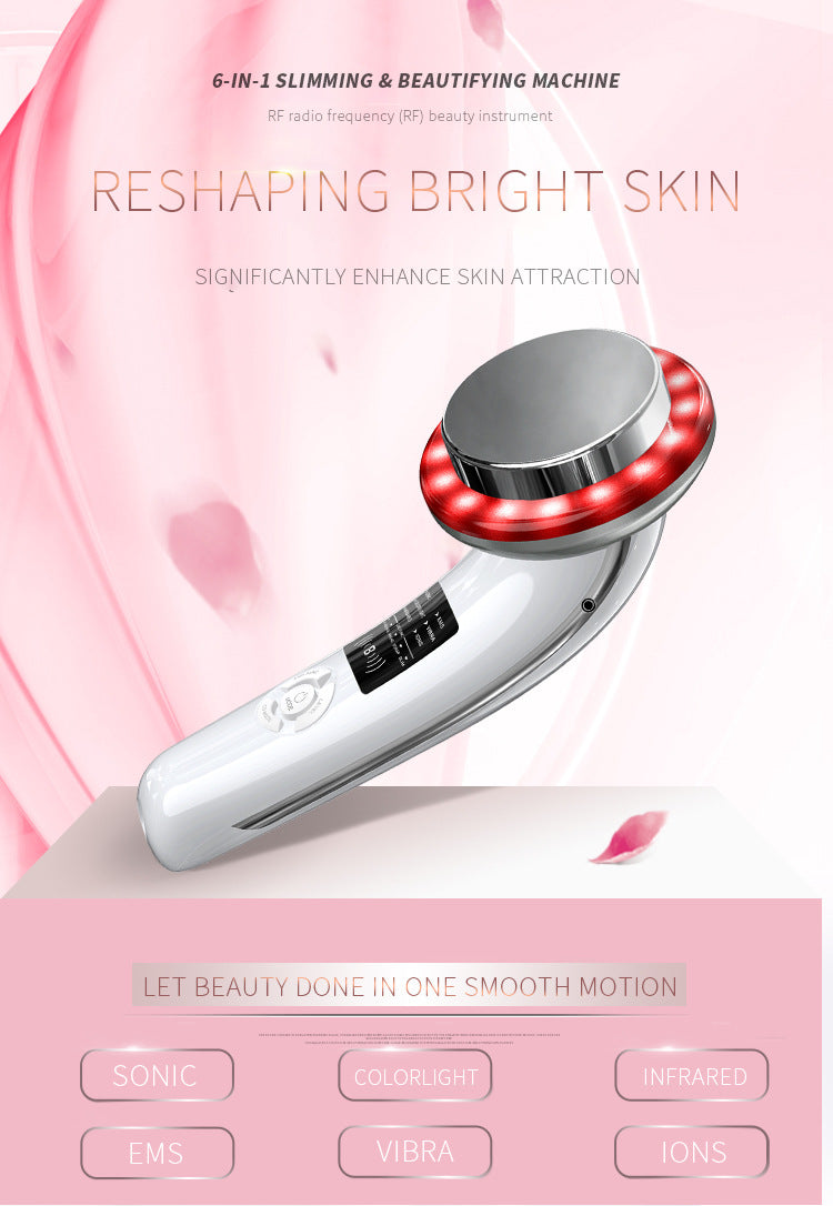6-in-1 Ultrasonic Slimming & Beautifying RF Device - Body Sculpting & Skin Rejuvenation(white)