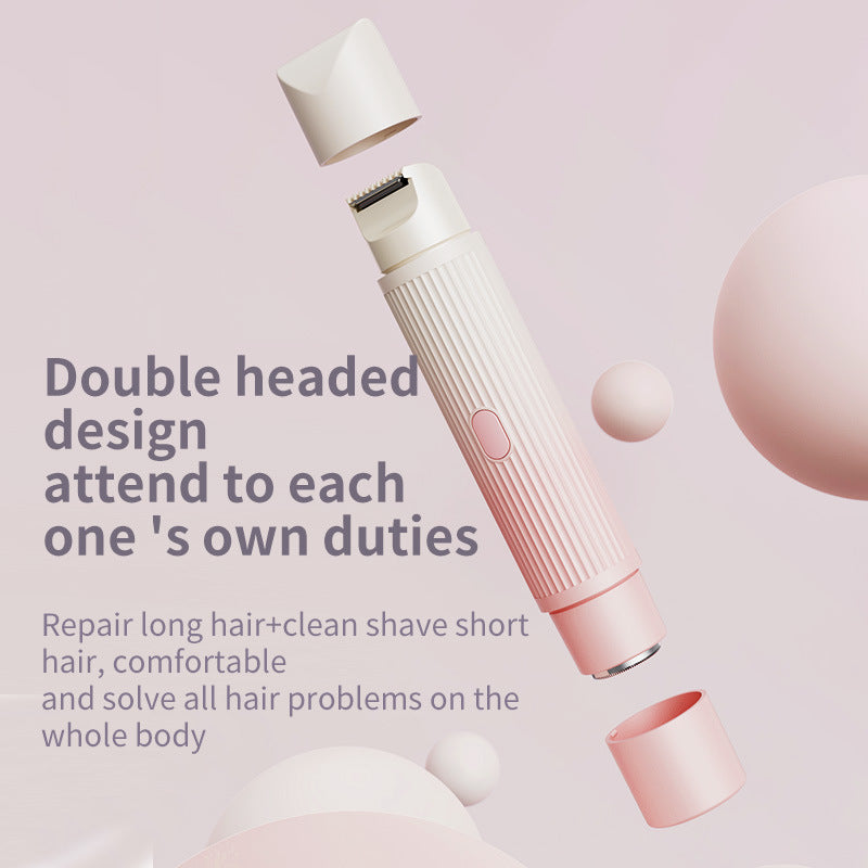 2-in-1 Electric Lady Shaver & Trimmer - Gentle Full Body Hair Removal, Portable & USB Rechargeable(Gradient pink)