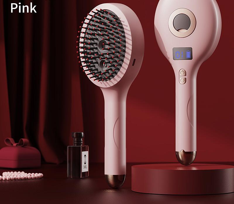 4-in-1 SPA Scalp Care Massage Comb - Red Light Therapy, Nano Steam &amp; Vibration, USB-C Rechargeable(Pink)