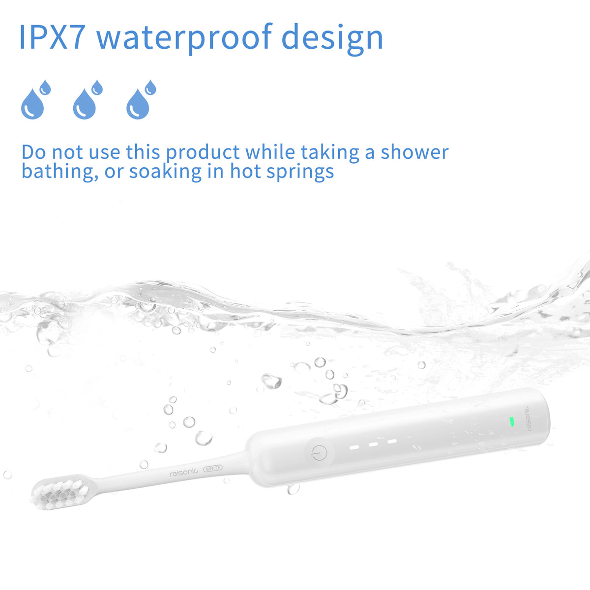 Electric Toothbrush with Ultra-Soft Gum Guard Brush Heads - IPX7 Waterproof, Ergonomic Design(white)