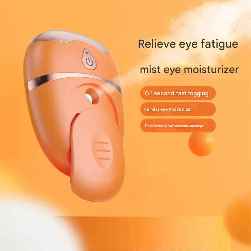 Portable Nano Mist Eye Massager & Humidifier - USB-C, Hot Compress, Wrinkle Reduction & Deep Hydration(Dark green)