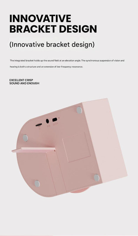 Retro Phonograph Bluetooth Speaker - Rotating Disc, Bluetooth 5.3, AUX/TF Card, 8H Playtime(Pink Green)