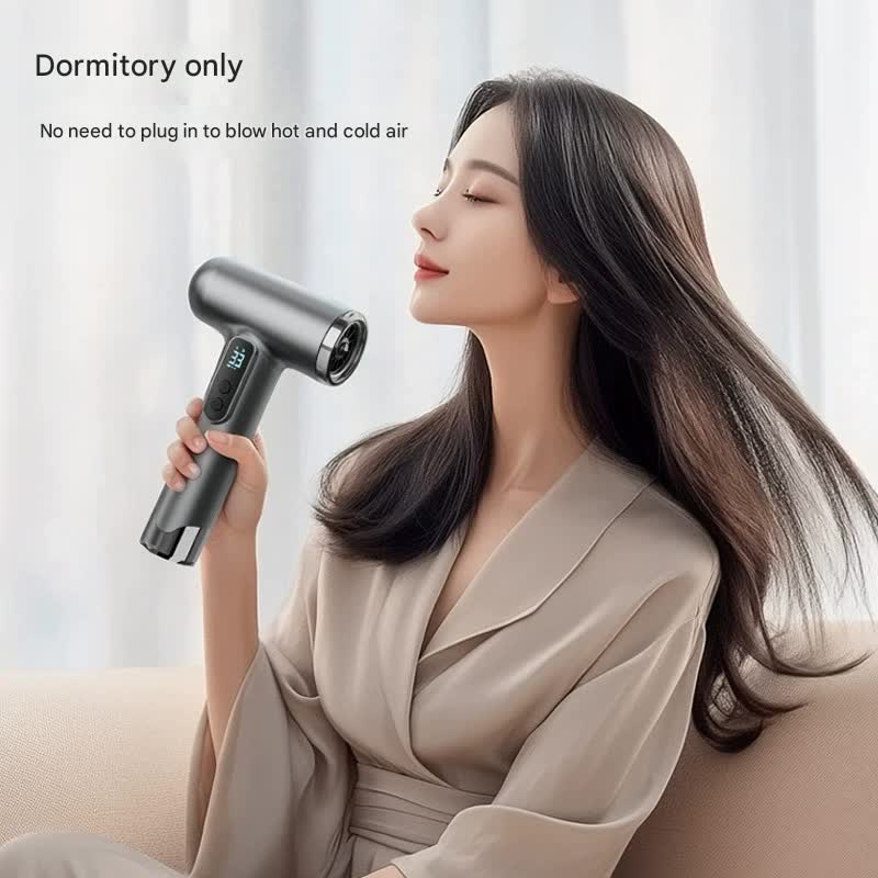 Cordless Rechargeable Hair Dryer - 120,000 RPM High-Speed Motor, 15600mAh Battery, Hot & Cold Air(grey)
