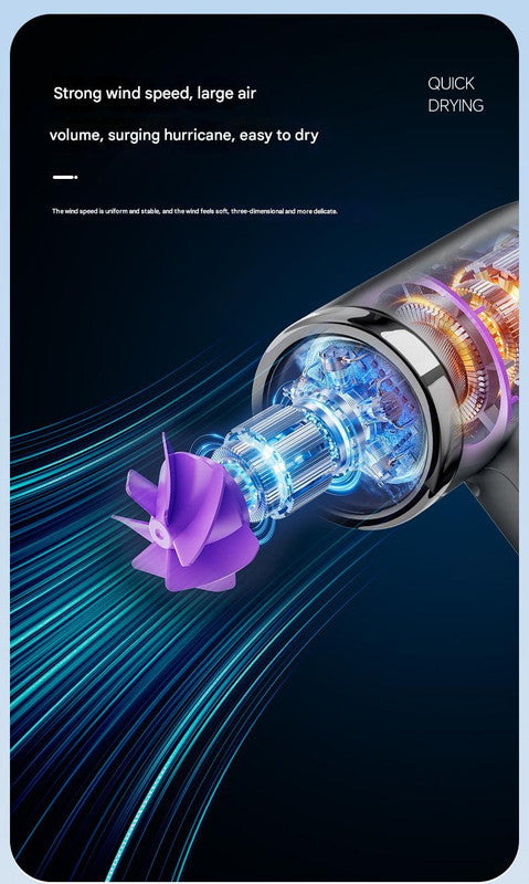 Cordless Rechargeable Hair Dryer - 120,000 RPM High-Speed Motor, 15600mAh Battery, Hot & Cold Air(white)