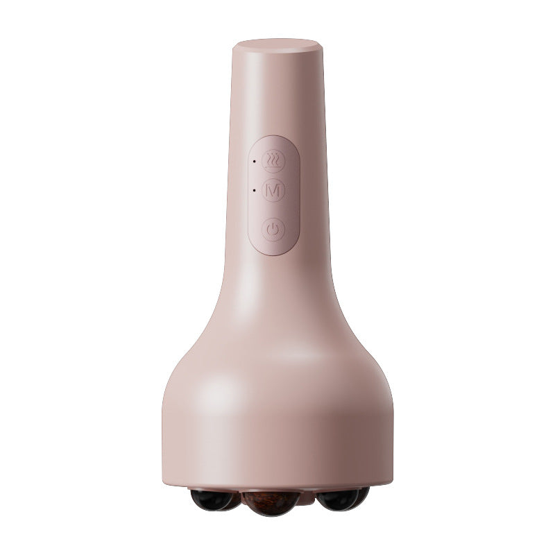 Rechargeable Smokeless Moxibustion &amp; Massage Device with Hot Compress &amp; Red Light Therapy(pink)
