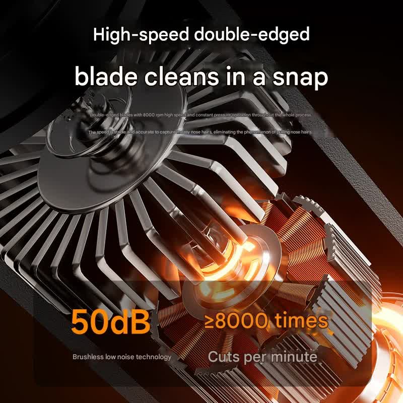 Electric Nose & Ear Hair Trimmer - USB-C Rechargeable, LED Display, Washable 360deg Head, Low Noise(blue)