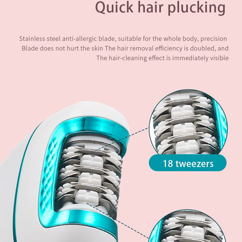 3-in-1 Ladies Electric Epilator, Shaver & Callus Remover with LED Display - Rechargeable & Waterproof(Gray)