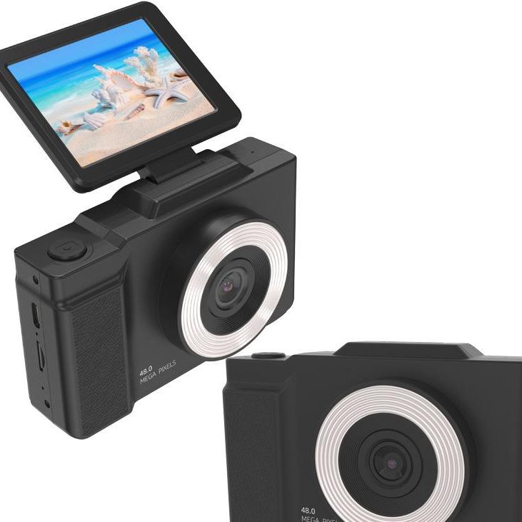 48MP Student Digital Camera with 180 Flip Screen & 3-Setting Fill Light(black)