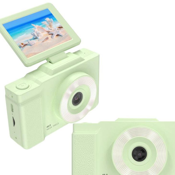 48MP Student Digital Camera with 180 Flip Screen &amp; 3-Setting Fill Light(Green)